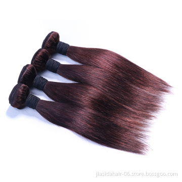Hot selling Straight 4 Brown Color Weave Raw Mink Brazilian Bundles Cuticle Aligned Virgin Human Hair Extension